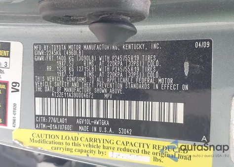 2009 Toyota Venza from USA, damaged, VIN 4T3ZE11A39U004672